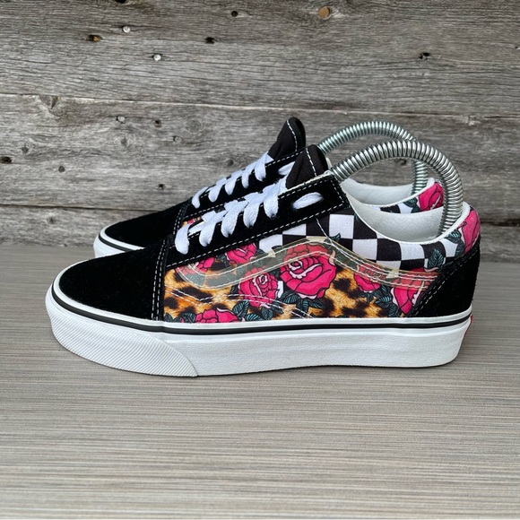 Vans Old Skool Rose Animal Print Checkerboard - Picture 2 of 13